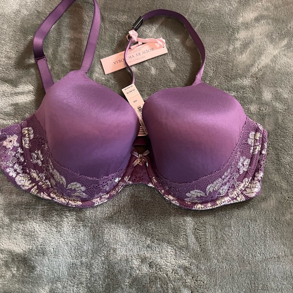 Victoria's Secret Purple Floral Lace Bra
